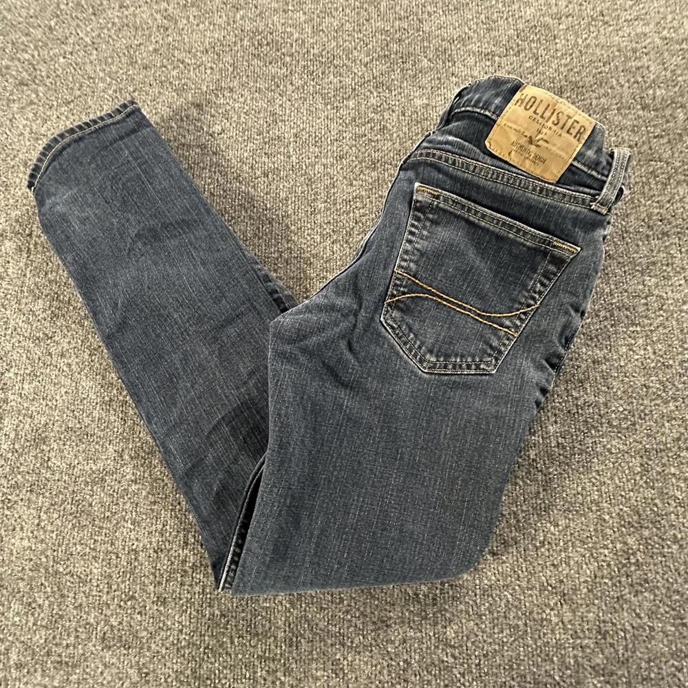 Hollister Skinny Jeans Womens 30x30 Dark Wash Blue Denim Button Fly 456